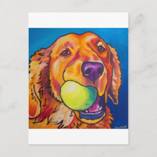 Postal Golden Retriever con bola
