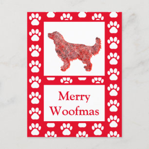 Postal Golden Retriever Dog Silhouette Rd Merry Christmas