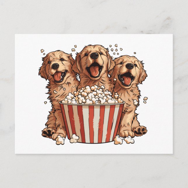 Postal Golden Retriever Dogs Movie Popcorn Bucket (Anverso)