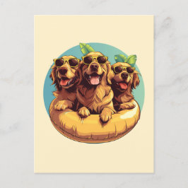 Postal Golden Retriever Dogs Summer Pool Floats