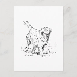 Postal Golden Retriever Feliz, Personalizado