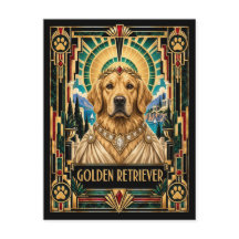 Golden Retriever, Perro Art Deco