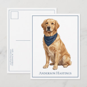 Postal Golden Retriever Preparado Personalizado