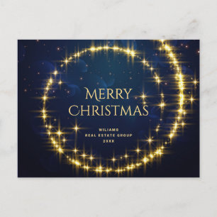 Postal Golden Sparkle Navidades Stars Corporate Greby