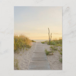 Postal Golden sunset Baltic sea view in Liepaja, Latvia