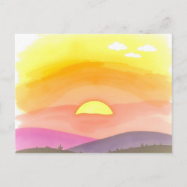 Postal Golden Sunset Horizon Scenic Postcard