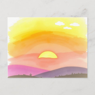 Postal Golden Sunset Horizon Scenic Postcard