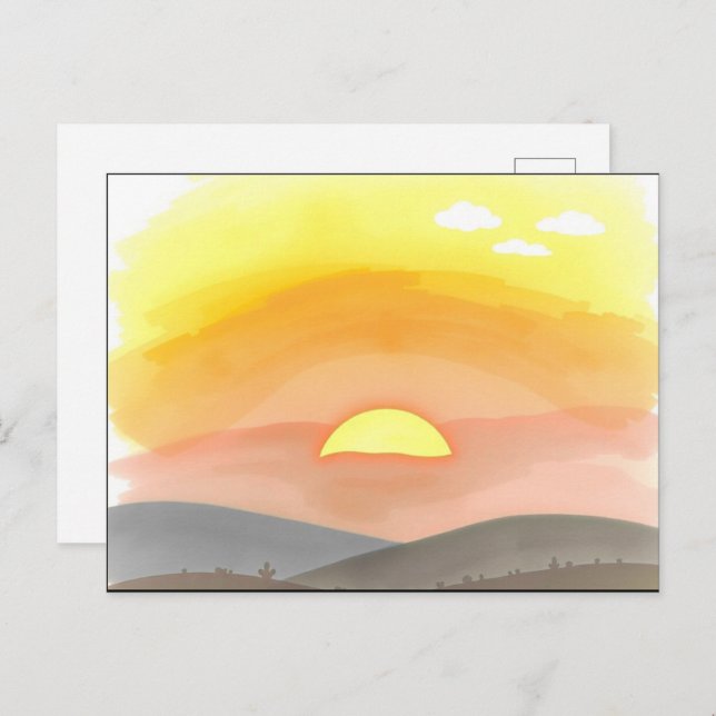 Postal Golden Sunset Horizon Scenic Postcard (Anverso / Reverso)