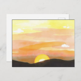 Postal Golden Sunset Horizon Scenic Postcard