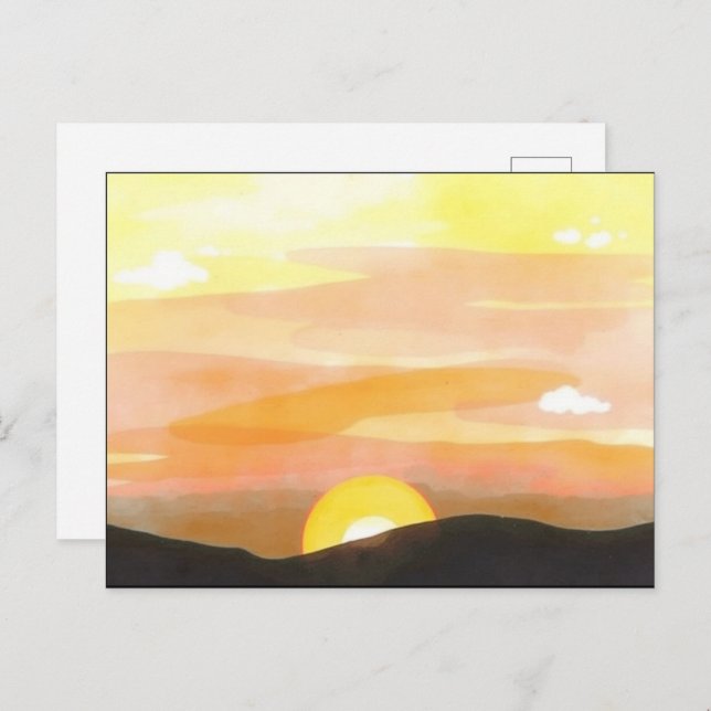 Postal Golden Sunset Horizon Scenic Postcard (Anverso / Reverso)