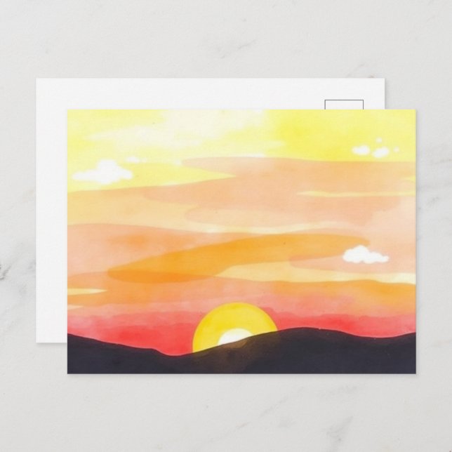 Postal Golden Sunset Horizon Scenic Postcard (Anverso / Reverso)