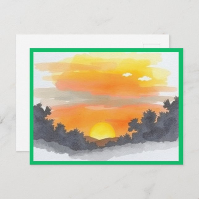 Postal Golden Sunset Horizon Scenic Postcard (Anverso / Reverso)