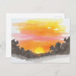 Postal Golden Sunset Horizon Scenic Postcard