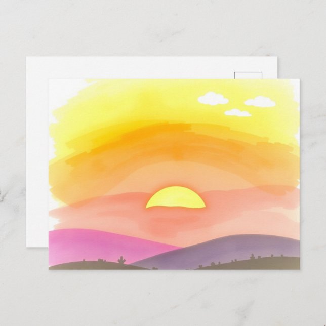 Postal Golden Sunset Horizon Scenic Postcard (Anverso / Reverso)