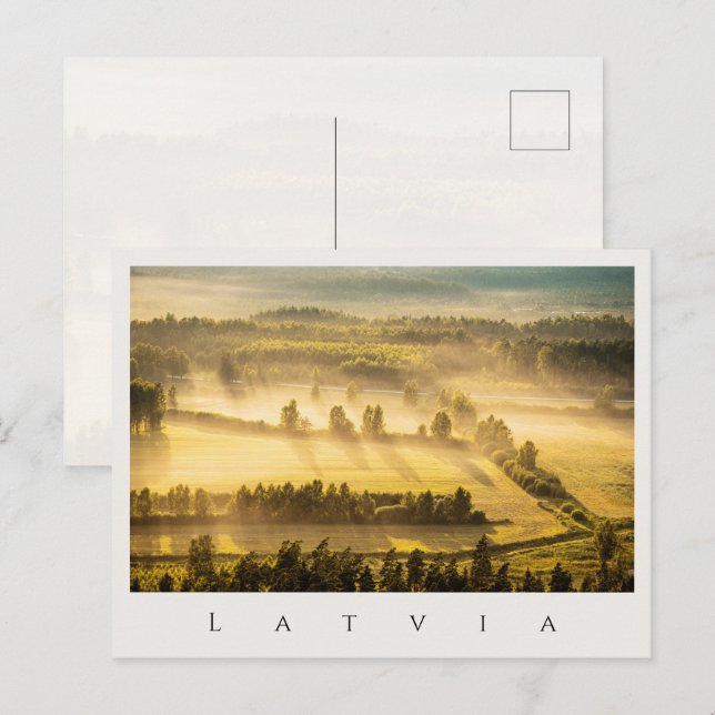 Postal Golden Sunset Over Vidzeme, Latvia (Anverso / Reverso)