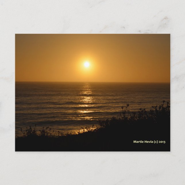 Postal Golden Sunset V | Blue Beach Song™ (Anverso)