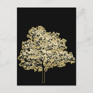 Postal Golden Tree Nature Original art
