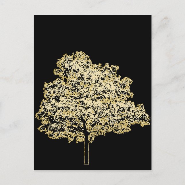 Postal Golden Tree Nature Original art (Anverso)