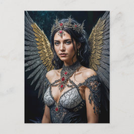 Postal Golden Winged Dark Angel Queen