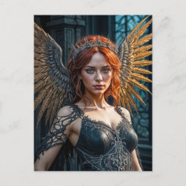 Postal Golden Winged Dark Angel Queen