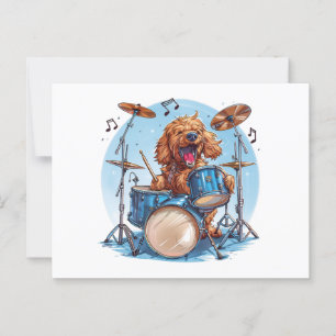 Postal Goldendoodle Dog Tambores De Juego