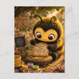 Postal Goldene Hummel im Blütentanz.10