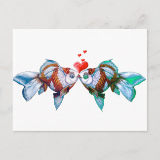 Postal Goldfish Kiss