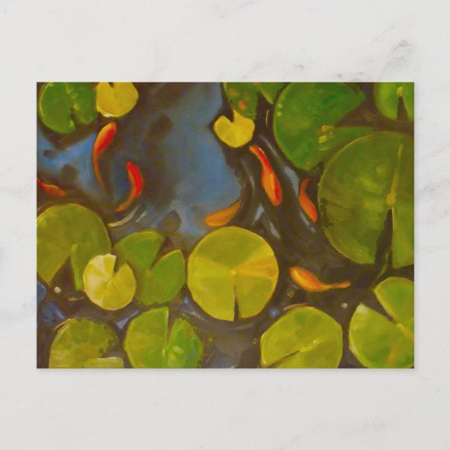 Postal Goldfish Koi Pond Water Lilies (Anverso)