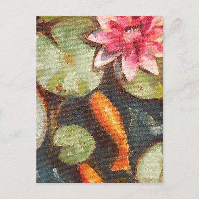 Postal Goldfish Koi Pond Water Lilies (Anverso)