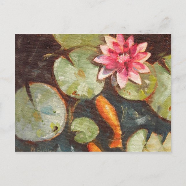Postal Goldfish Koi Pond Water Lilies (Anverso)