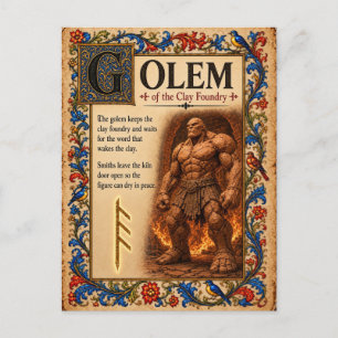Postal Golem, Arte de Bestiario Medieval
