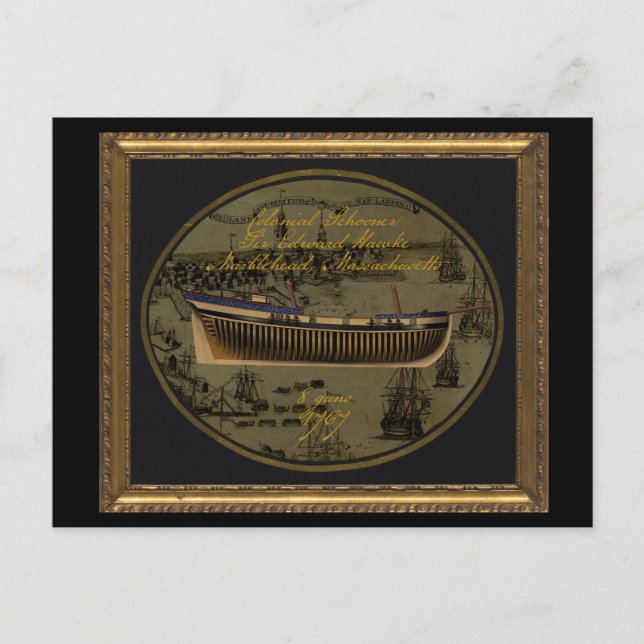 Postal Goleta Colonial Americana Sir Edward Hawke (Anverso)