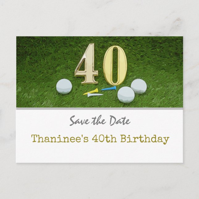 Postal Golf 40 Aniversario Salven la fecha para fiesta de (Anverso)