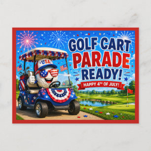 Postal Golf 4 de julio Día de la Independencia 