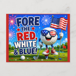 Postal Golf 4 de julio Día de la Independencia 