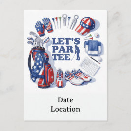 Postal GOLF  4 de julio   Fiesta del golfista del Día de 