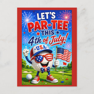 Postal Golf 4 de julio Guardar la fecha  Día de la Indepe