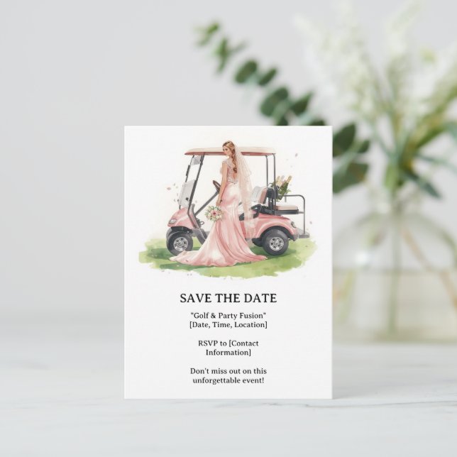 Postal Golf  Bachelorette woman golfer is golfing  (Anverso de pie)