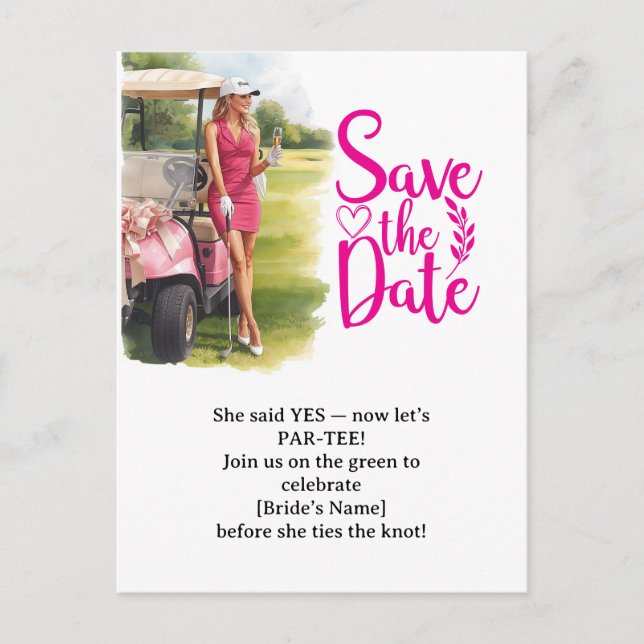 Postal Golf Bachelorette Woman Golfer Is Golfing Postcard (Anverso)