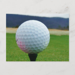 Postal Golf Ball en un campo de golf de montaña