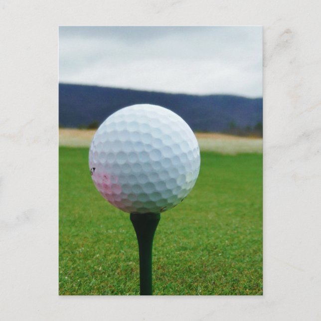 Postal Golf Ball en un campo de golf de montaña (Anverso)