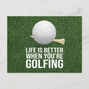 Postal Golf Ball Life es mejor cuando juegas golf