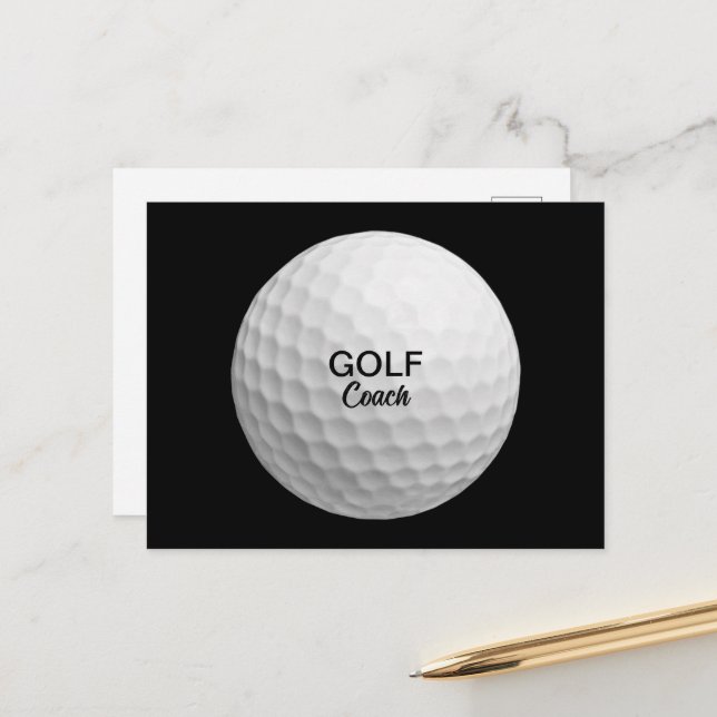 Postal Golf Coach Realistic Ball Black (Anverso/Reverso In Situ)