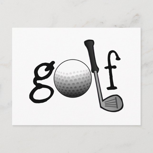 Postal Golf con club y bolas (Anverso)