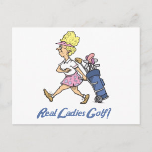 Postal golf de damas de verdad