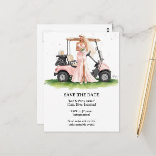 Postal Golf  Despedida de soltera mujer golfista está jug