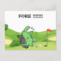 Golf Dinosaurio golf gritando FUERZA divertido gol