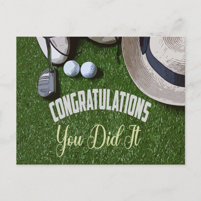 Postal Golf Felicitaciones lo hiciste por golfista (Anverso)