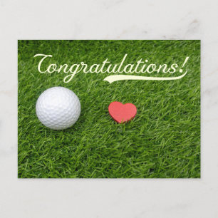Postal Golf Felicitaciones pelota de golf con amor en ver