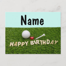 Postal Golf feliz cumpleaños del golfista con bola de gol